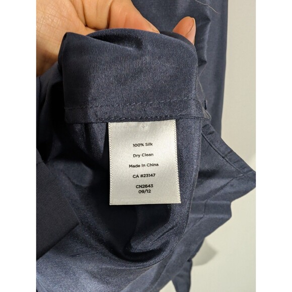 Talbots Womens Navy Long Sleeve Silk Blouse Sz 6 Office Workwear Business Boss - Picture 4 of 7
